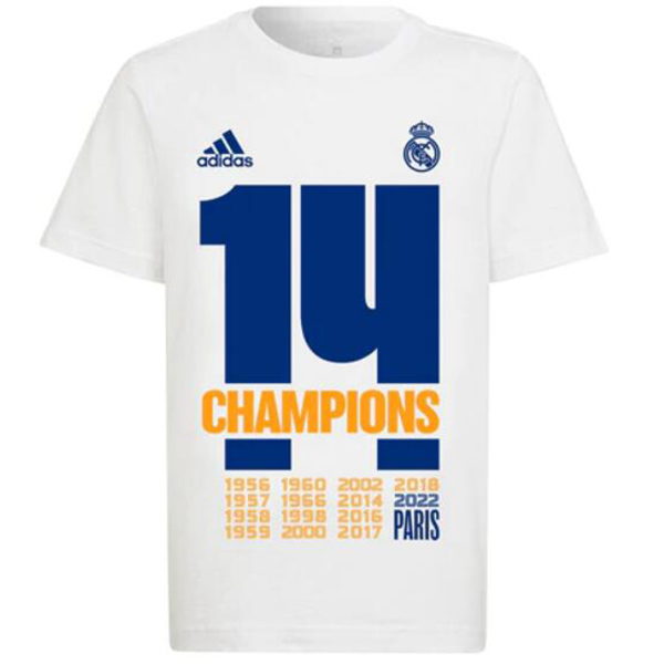 Real madrid 14th champions league white men's soccer kit football t-shirt 2022